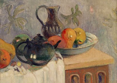 Teapot, Jug and Fruit by Paul Gauguin